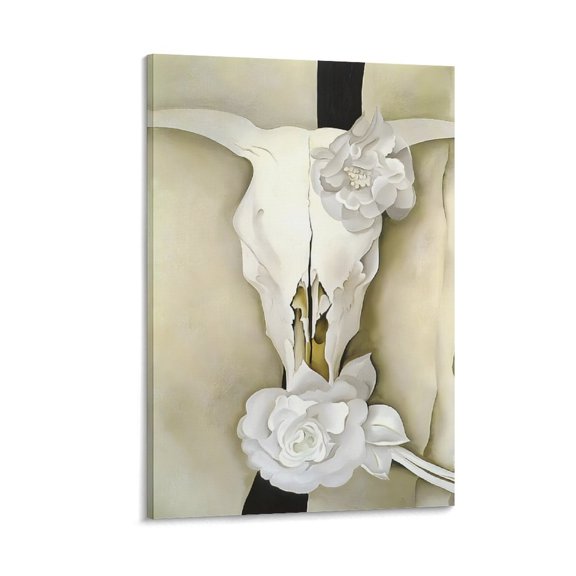 Cow's Skull with Calico Roses (1931) by Georgia OKeeffe Painting Poster Posters Art Print Wall Photo Paint Poster Hanging Picture Family Bedroom Decor Gift 24x36inch(60x90cm)