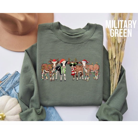 Cow season Lights Sweatshirt: Farm Animal Sweater All Size S-5Xl