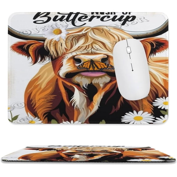Cow with Funny Quote Printed Mouse Pad, 8"x10", Non-Slip Rubber Base MousePads for Computer Laptop Men Women Kids
