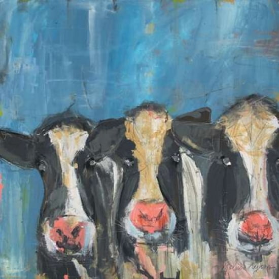 Cow x3 Canvas Art - Melissa Lyons (24 x 24)