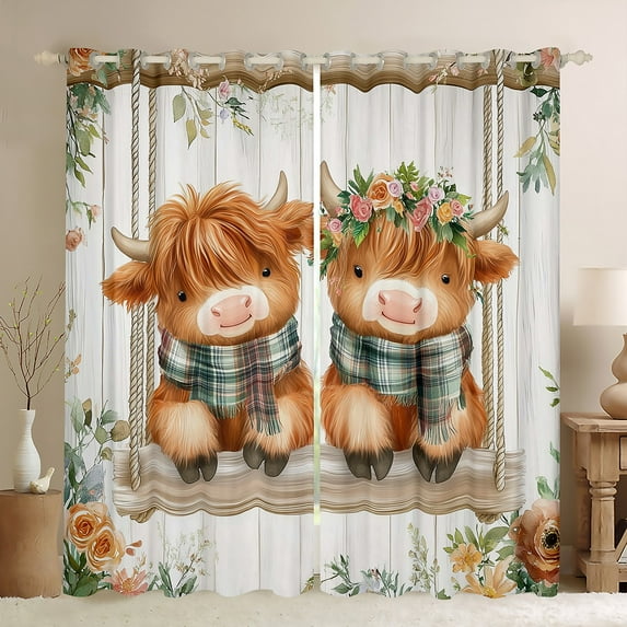 Erosebridal Cartoon Cat Curtains and Drapes (52x63), Gothic Pumpkin 30%-50% Blackout Curtains Set of 2 (52x63), Halloween Ghost Decor