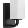 thumbnail image 1 of Cowan Collection One-Light Modern Matte Black Etched Opal Glass Bath Vanity Light, 1 of 2