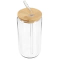 thumbnail image 1 of CowanMic 500 ML Clear Straw Glass Tumbler Glasses, 1 of 1
