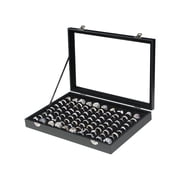Coward 100 Slots Ring Organizer Display Case, Black Includes Velvet