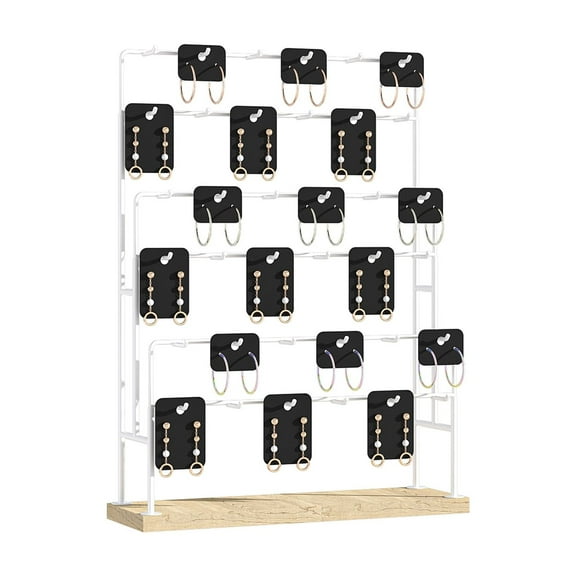 Coward Earring Display Stands for Selling, Earring Holder Organizer, Jewelry Display for Vendors Earring Cards, Rings, Necklaces, Hair Accessories, Keychains Display Stand (White)