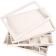 thumbnail image 1 of Coward Stackable Jewelry Trays Organizer Set with Clear Lid, Trays for Drawer, Earring Necklace Bracelet Ring Display Organizer (beige(ring+12girds+30girds+The glass lid)), 1 of 6