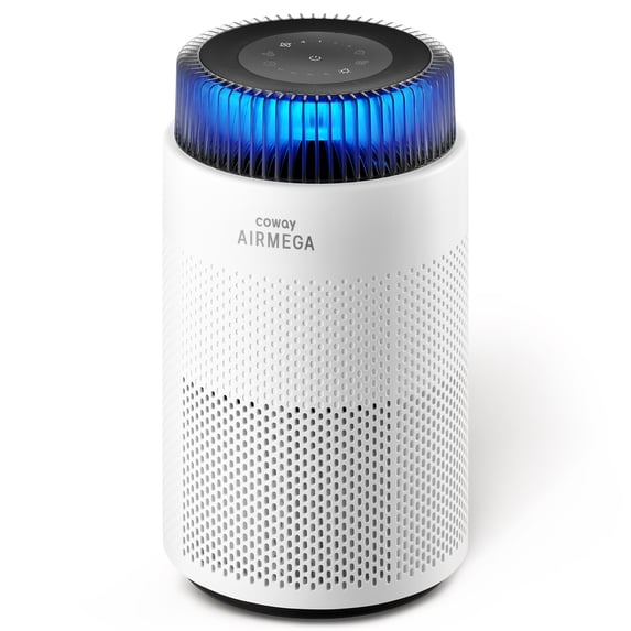 COWAY Air Purifier for Bedroom Home up to 810 ft², HEPA Filter for Smoke, Allergies, Pet Dander, Odor, AQI Monitor, Auto Mode, Timer, Filter Indicator, Night Light, 2yr Warranty, Airmega 100 White