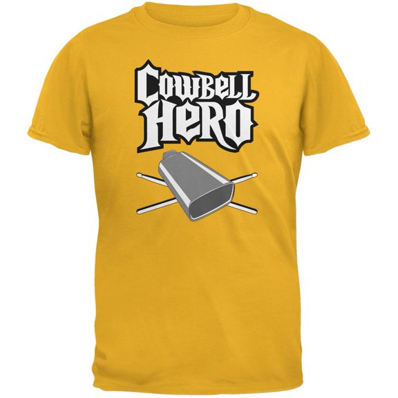 Cowbell Hero Gold Adult T-Shirt - Large