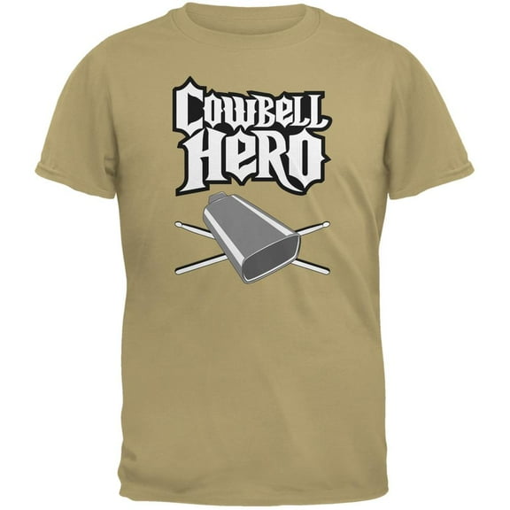 Cowbell Hero Tan Adult T-Shirt - X-Large