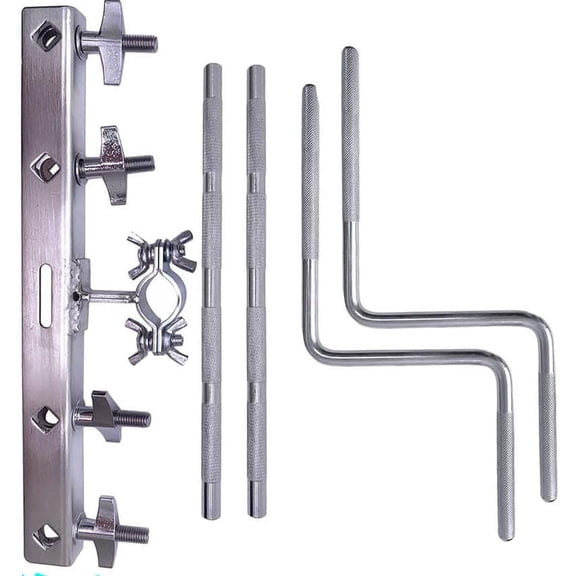 Cowbell Holder Percussion Mount-All Percussion Bracket with Straight Rod Z Shape Mount Arm, 4 Position Mounted Cowbell Mounting Bracket for Jam Blocks Tambourine Percussion Rack Stand$$Music