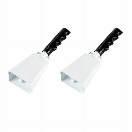 Cowbell with Handle - 2-Pack Cow Bell Noisemakers, Loud Call Bells for Cheers
