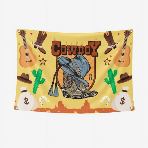 Cowboy Backdrop - 100x150cm Wild West Photo Wall for Western Parties & Shootouts