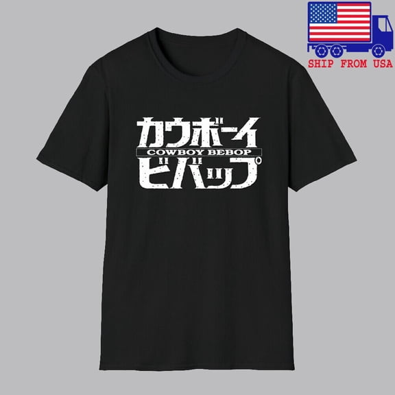 Cowboy Bebop Anime Men's Black T-shirt Size S-5XL