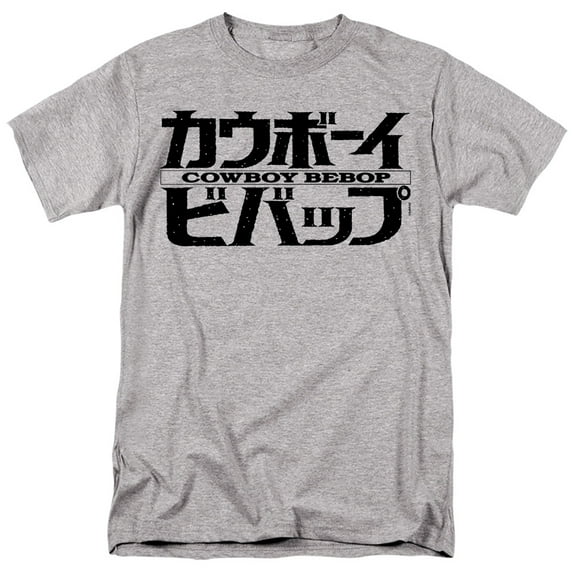 Cowboy Bebop Black Mono Logo Unisex Adult T Shirt, Athletic Heather, 6X-Large