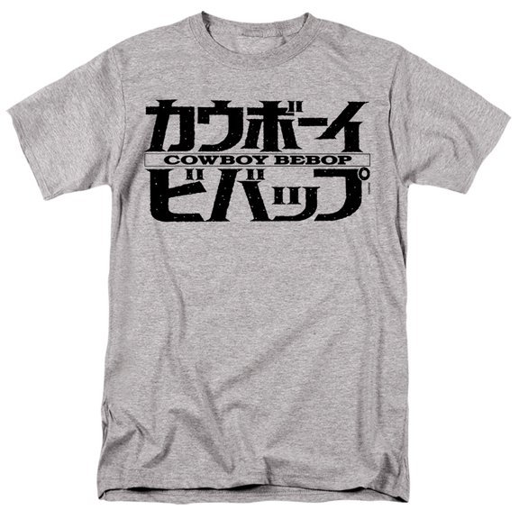 Cowboy Bebop Black Mono Logo Unisex Adult T Shirt, Athletic Heather, Medium