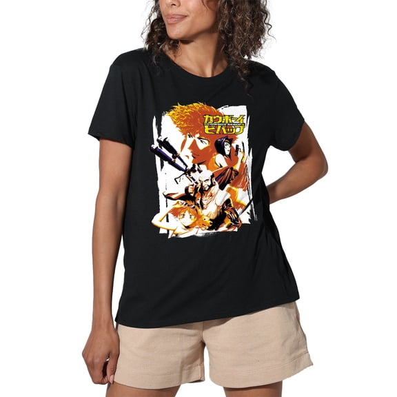 Cowboy Bebop Crew Bounty Hunting Women's Loose T-Shirt, Black, Small
