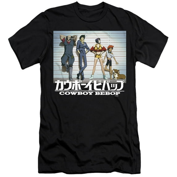 Cowboy Bebop Crew Line-Up Unisex Adult Canvas Brand T Shirt, Black, X-Large