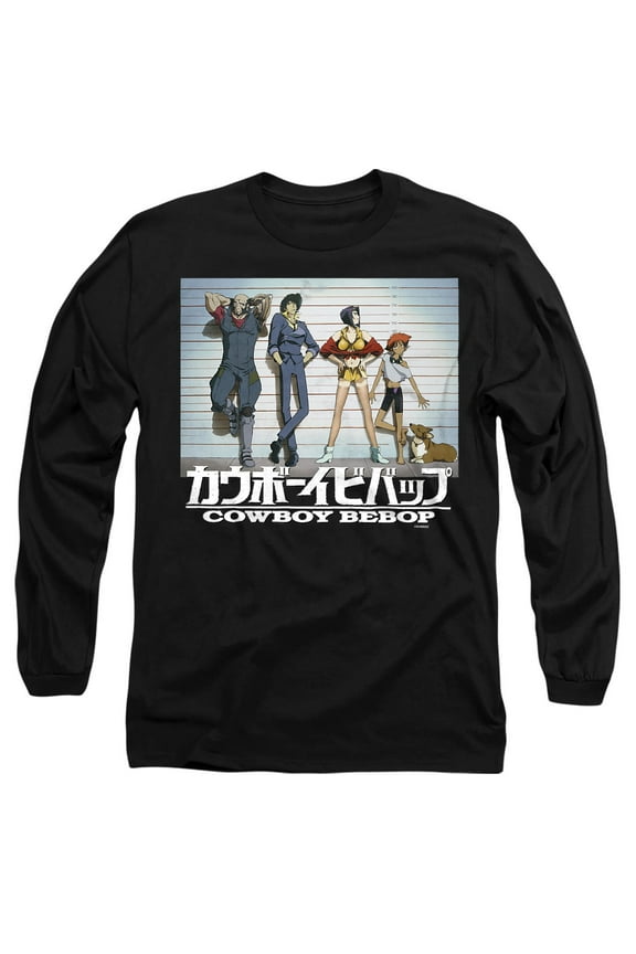 Crew Line-Up Unisex Adult Long-Sleeve T Shirt, Black, X-Large