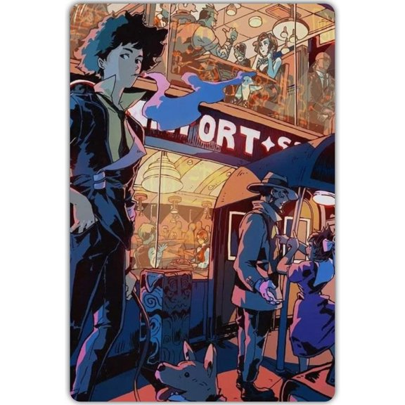 Cowboy Bebop Diamond Painting Kit (12X12 Inch) - Full Drill Cartoon Characters Art, Retro DIY Wall Decor, Family Craft Activity with Tools, Creative Gift for Adults & Beginners