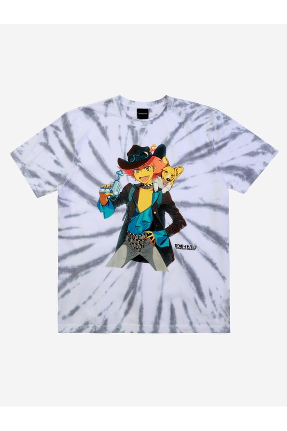 Cowboy Bebop Edward & Ein Crew Neck Short Sleeve Tie-Dye T-shirt-XS