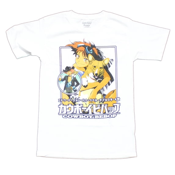 Cowboy Bebop Mens T-Shirt - Ed & Ein Collage Image (Small)