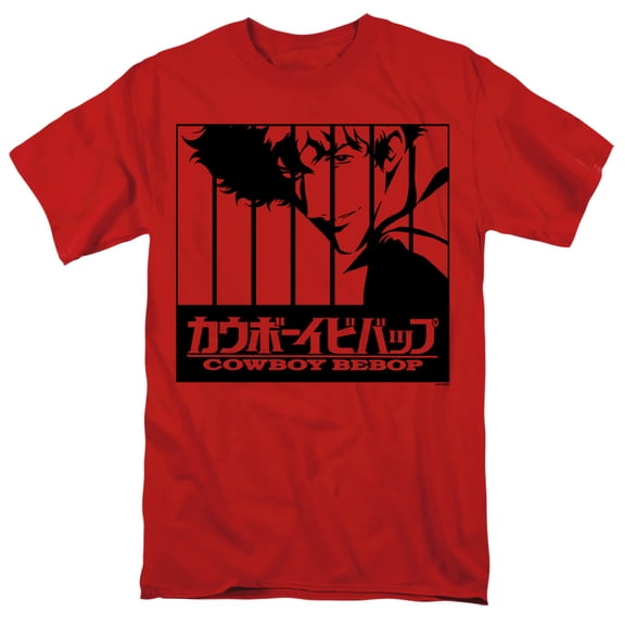 Cowboy Bebop Spike Intro Bars Unisex Adult T Shirt, Red, Large