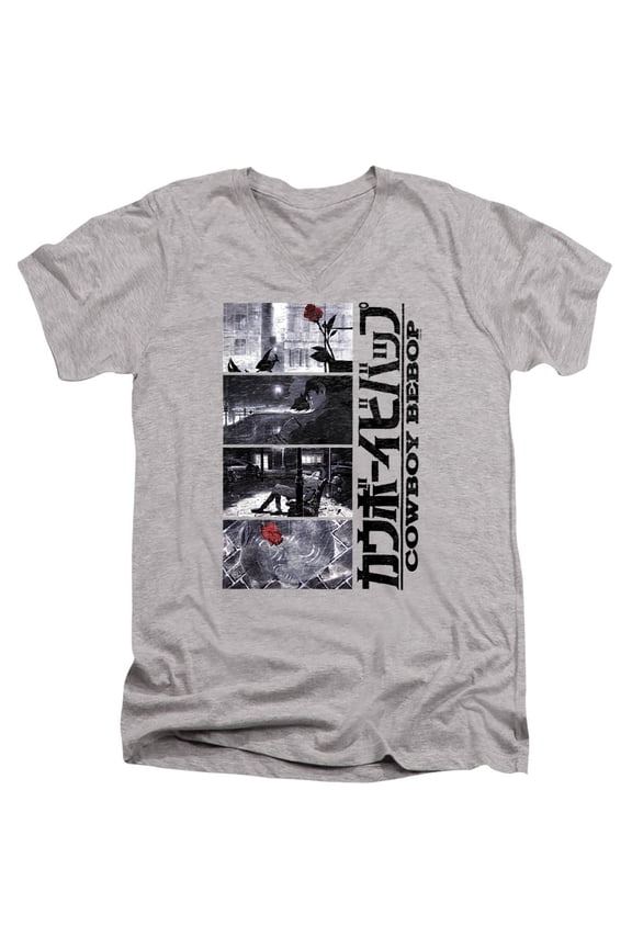 Spike Spiegel Blues Outro Unisex Adult V-Neck T Shirt (Small) Athletic Heather