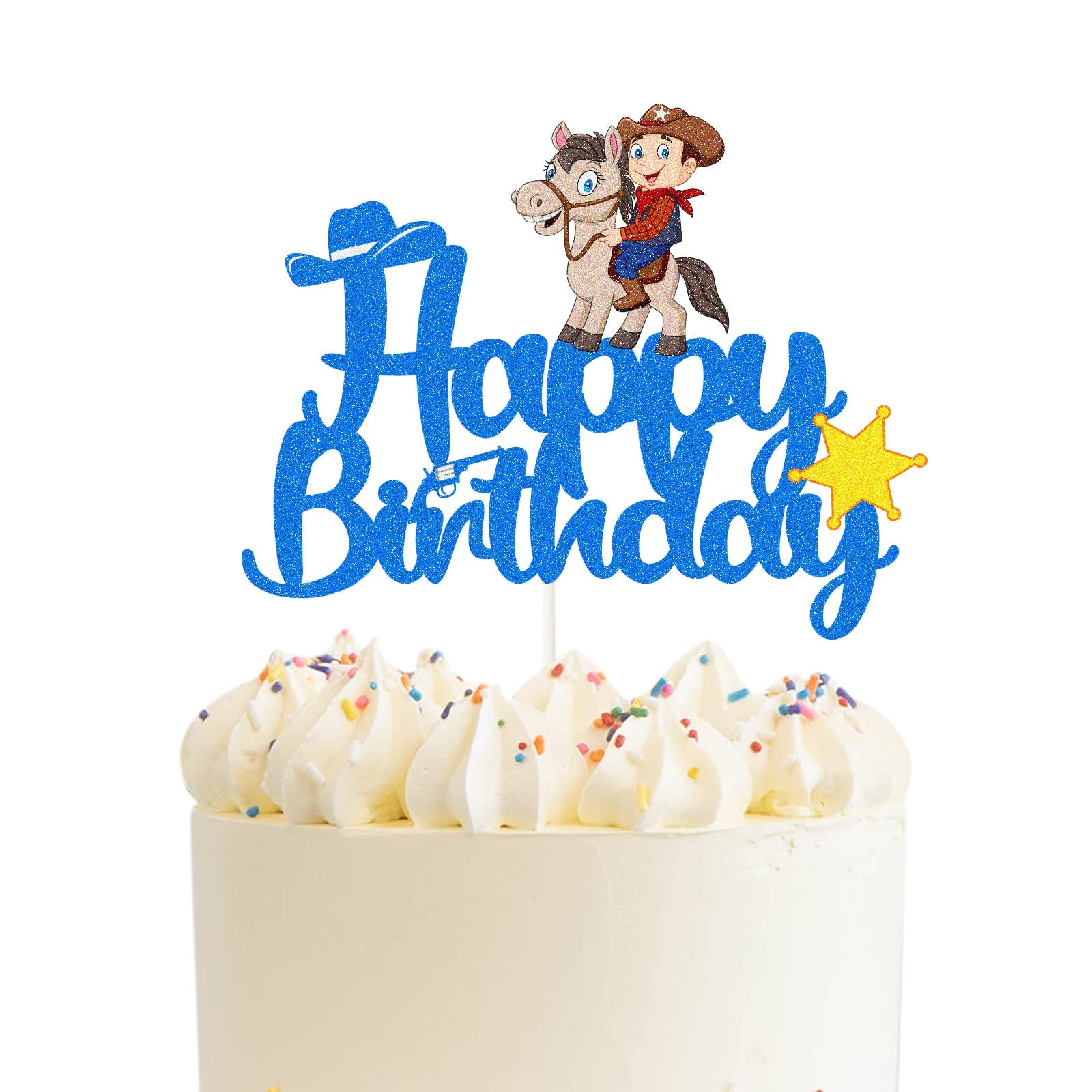 Cowboy Birthday Cake Topper - Wild West Cowboy Party Cake Decor ...