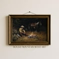 thumbnail image 1 of Cowboy Bonfire Wall Art Moody Western Night Scene Moody Western Print Rustic Cowboy Bonfire Wall Print Western Wall Art Home Decor #232, Unframed Poster Size 16x24, 1 of 4