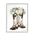 thumbnail image 1 of Cowboy Boot Mixed Flower Bouquet Botanical & Floral Graphic Art White Framed Art Print Wall Art, 1 of 7