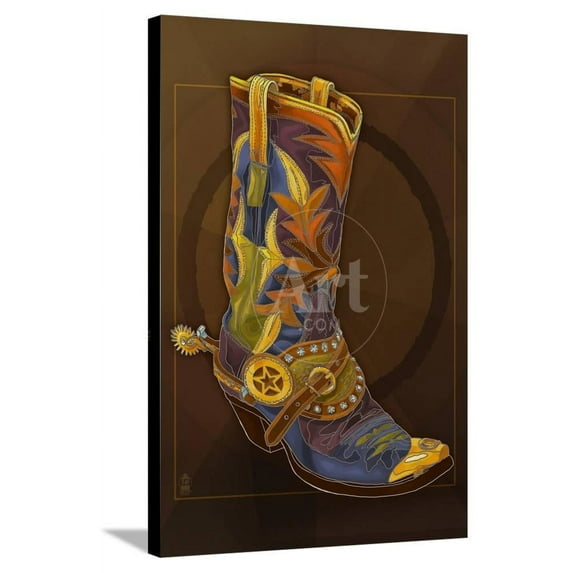 Cowboy Boot, Stretched Canvas Wall Art by Lantern Press Sold by Art.Com