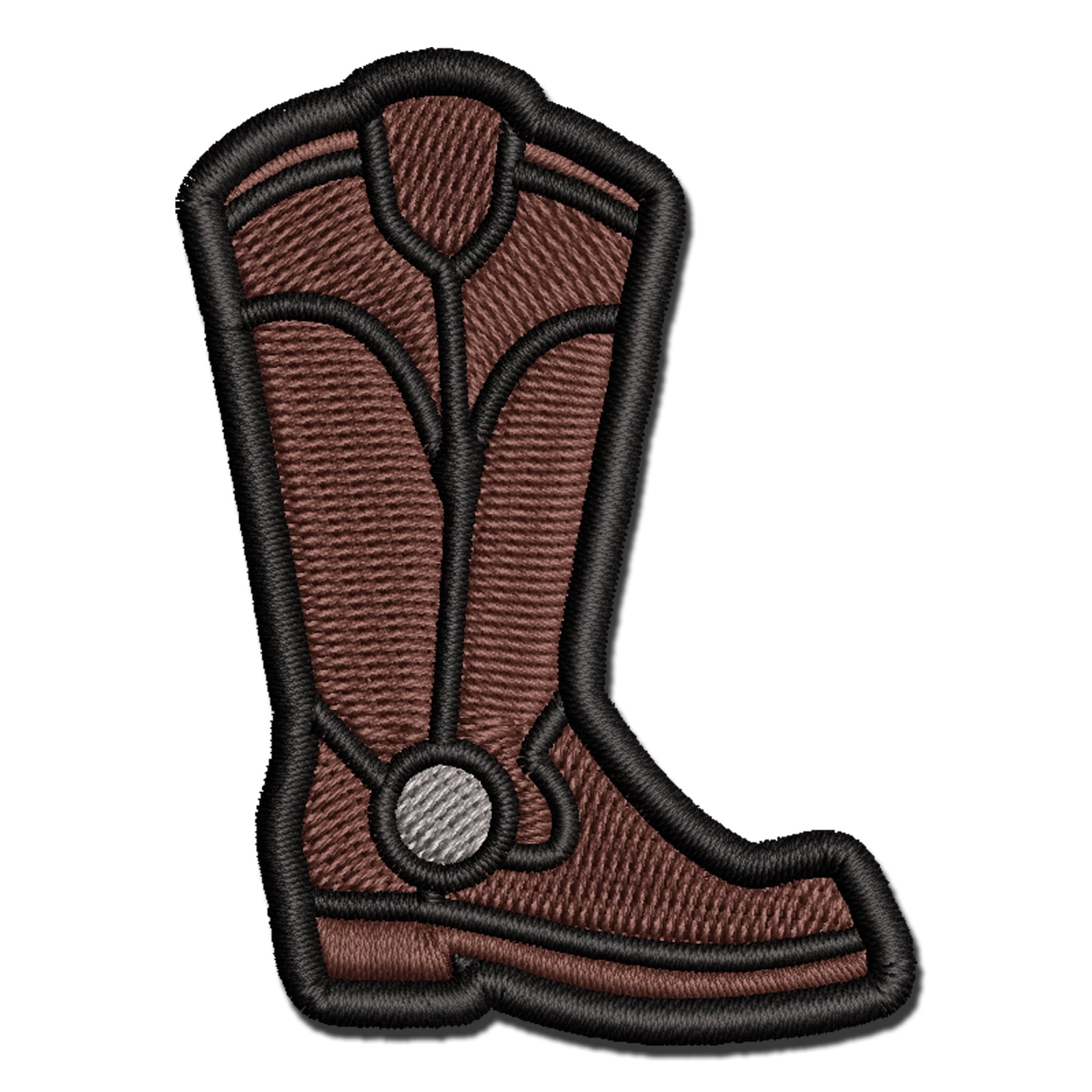 Cowboy Boot Western Applique Multi-Color Embroidered Iron-On Patch - 3.5 Inch Large