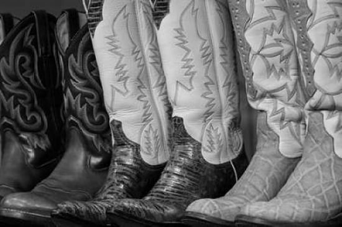 Cowboy Boots BW II Canvas Art - Kathy Mahan (12 x 18)