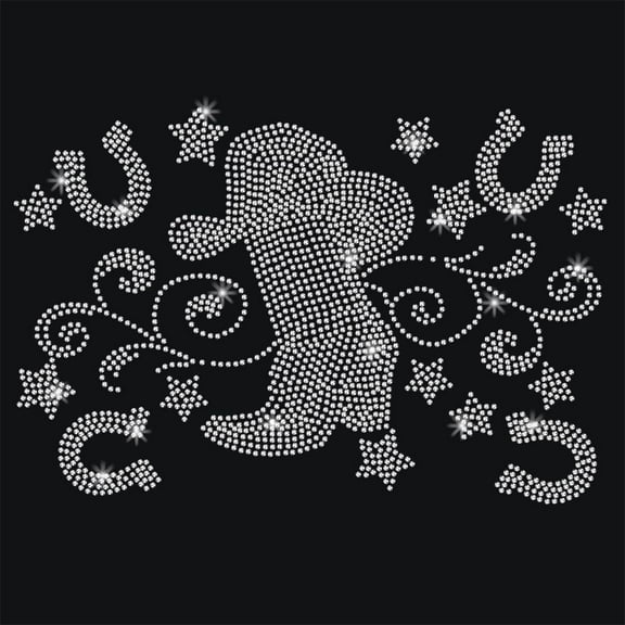 Cowboy Boots Bling Rhinestone Sticker Decorative Decal Sparkling Diamond Sticker Glass Hotfix Rhinestone for Art Craft Clothing Decor 11.69×8.27 Inch 1pc
