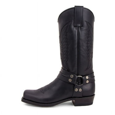 Cowboy Boots For Men Chunky Calf Boots Winter Boots Heel Mid-Calf Boots Classic Embroidered Old West Style Boots Country Leather Work Boot