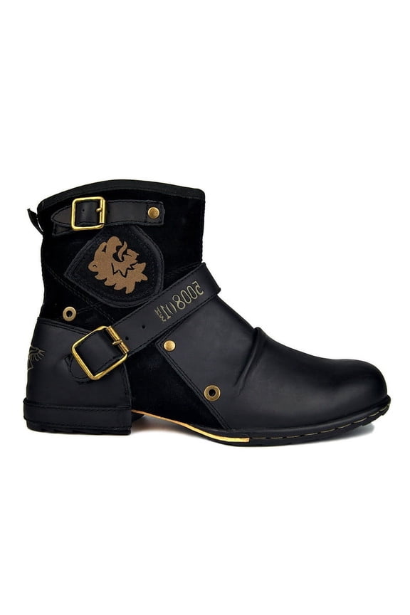 Cowboy Boots For Men Fashionable Retro Zipper Classic Short Boots For Spring Fall Square Toe Traditional Boots Western Boot