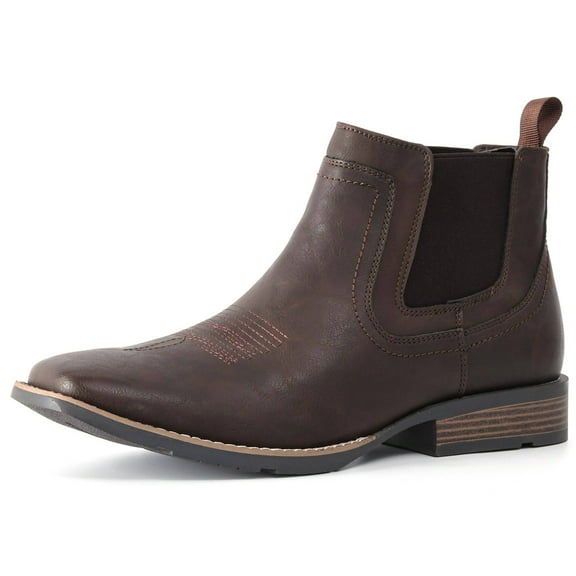 Cowboy Boots For Men Square Toe Ankle Boots Western Chelsea Boot Casual Dress Slip On Men Shoes