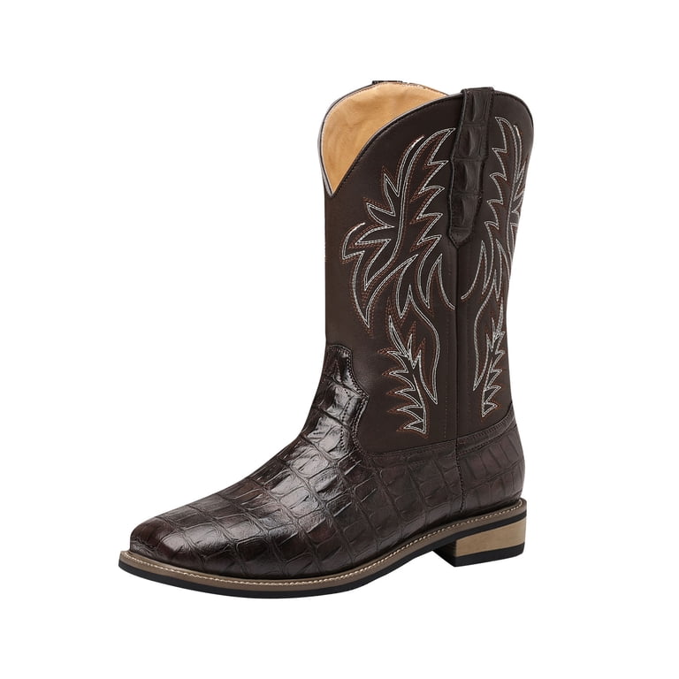 Cowboy Boots For Men Square Toe Western Boot Durable Retro  display picture 1