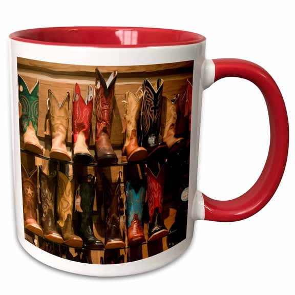 3drose, Cowboy Boots for Sale at Hamleys - Us38 Rti0083 - Rob Tilley, 11oz Two-tone Red Mug