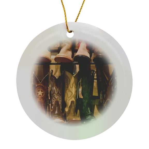 3drose, Cowboy Boots for Sale at Hamleys - Us38 Rti0085 - Rob Tilley, Circle Porcelain Ornament