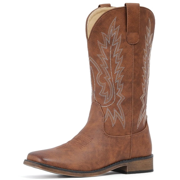 Cowboy Boots For Women Square Toe Wide Western Boots Mid Calf Country Boot