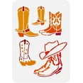 Cowboy Boots and Hat Painting Stencil 8.3x11.7" Cowgirl Boot with Spur