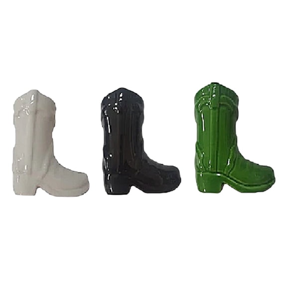 Cowboy Boots Match Holder with Lighter Bohemian Style Ceramic Match Jar Fireplace Kitchen Decorations High Gloss