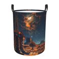Cowboy Boots Under Starry Sky Laundry Basket with Handles