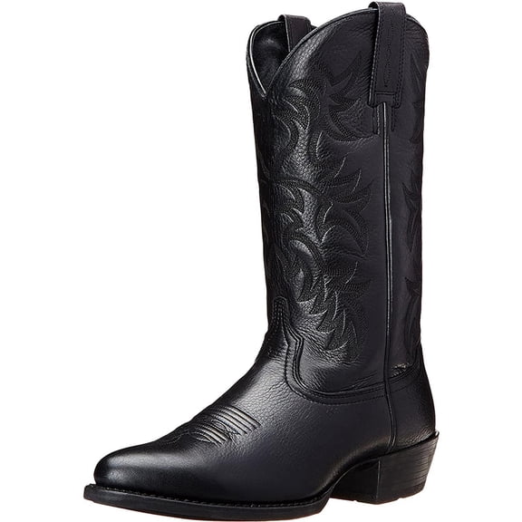 Cowboy Boots for Men, 2026 Fashion Pointy Toe Western Boots Mid Calf Boots Men's Knee High Embroidered Chunky Heel Boot