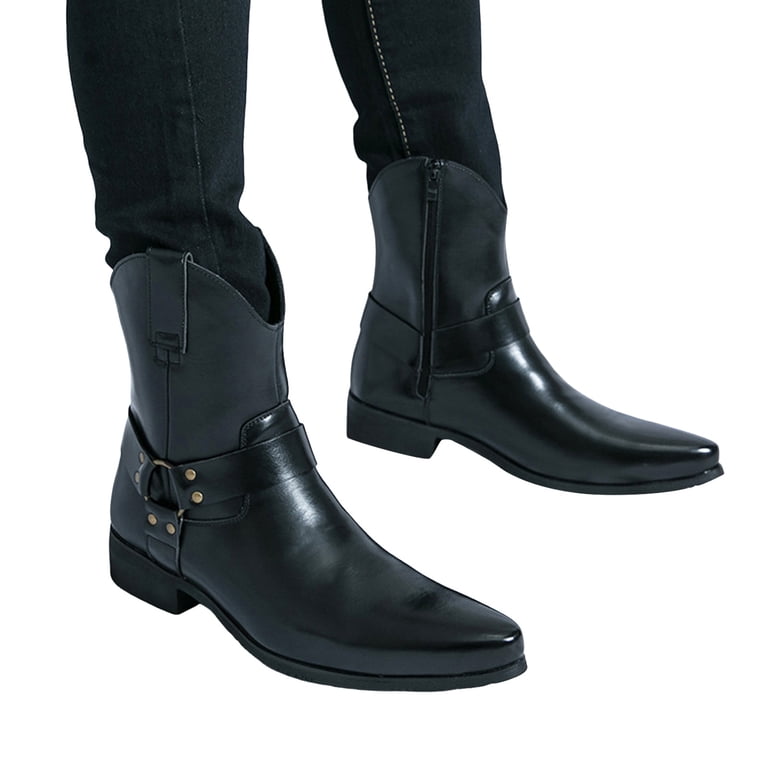 Cowboy Boots for Men Buckle Pointed Toe Western Boot Casual  display picture 1