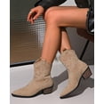 thumbnail image 1 of Cowboy Boots for Women Ankle Cowgirl Booties Wide Mid Calf Pointed Toe Western Boots Short Chunky Classic Booties, 1 of 13