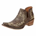 thumbnail image 1 of Cowboy Boots for Women Cowgirl Western Ankle Booties Snip Toe Low Chunky Stacked Heel Embroidered Slip On Boot, 1 of 6