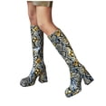 Cowboy Boots for Women Women's Fashion Animal Pattern Thick Square