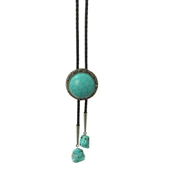 Cowboy Braided Rope Bolo Tie Turquoise Shirt Collar Necktie Jewelry Necklace